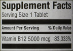 Spring Valley Vitamina B12 5000 mcg Sublingual Sabor Cereza - 60 Microtabletas