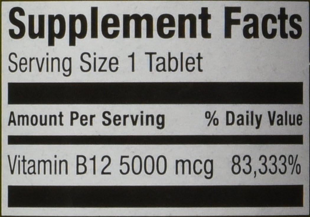 Spring Valley Vitamina B12 5000 mcg Sublingual Sabor Cereza - 60 Microtabletas