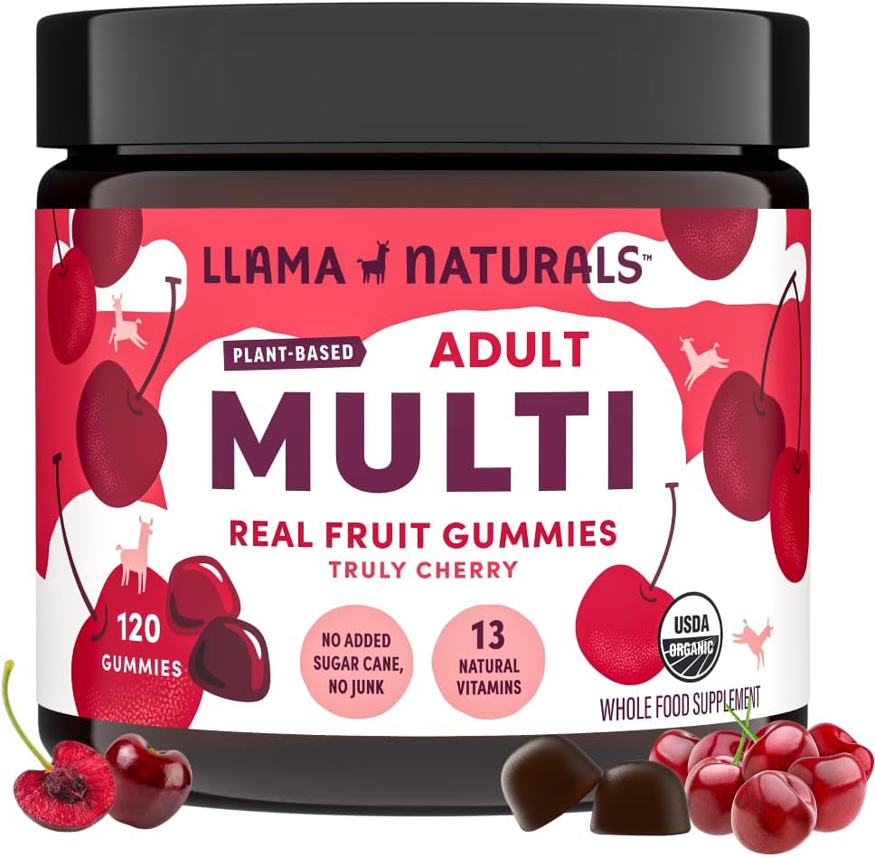 Llama Naturals Multivitamínico para Mujeres, Gomitas Veganas Orgánicas con Vitamina D, C y K, 120 unidades