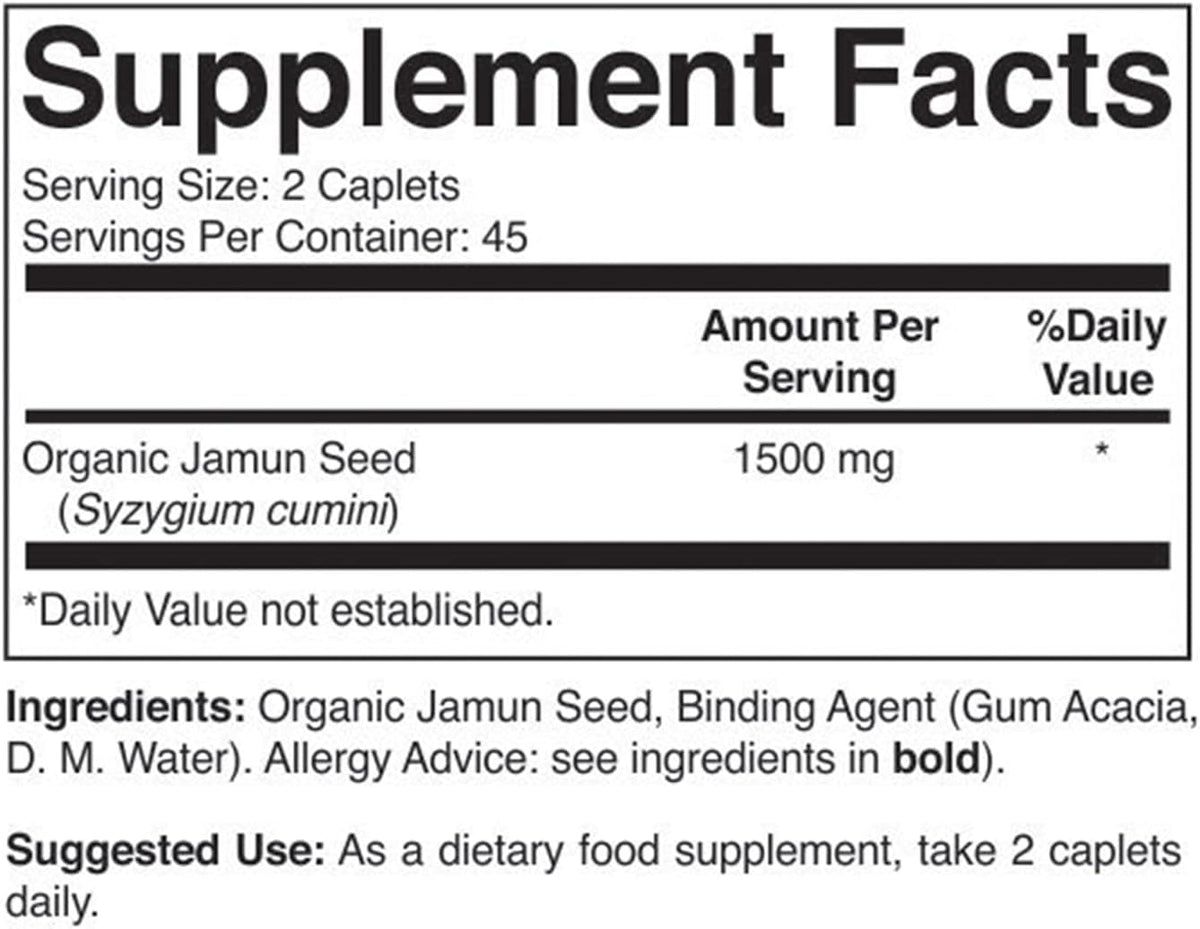 Brieofood Semilla de Jamun Orgánica 1500mg, 45 Raciones, Vegetariano, Sin Gluten, 90 Comprimidos Vegetarianos – Image 3