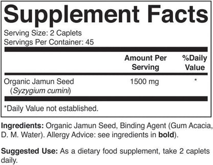 Brieofood Semilla de Jamun Orgánica 1500mg, 45 Raciones, Vegetariano, Sin Gluten, 90 Comprimidos Vegetarianos – Image 3