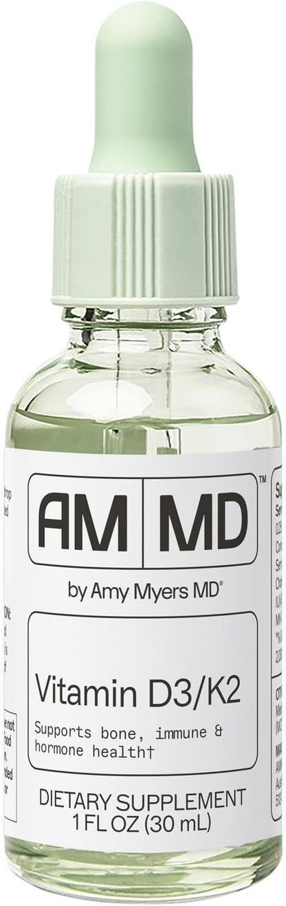 Amy Myers MD Vitamina D3/K2 Líquido - 1 fl – La vitamina D contribuye a la absorción y utilización normal del – Image 1