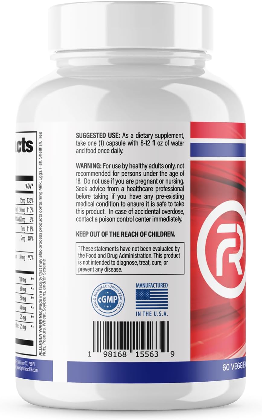 Fit4Duty Multivitamin+ para Primeros Respondedores, 60 Cápsulas (2 Meses)