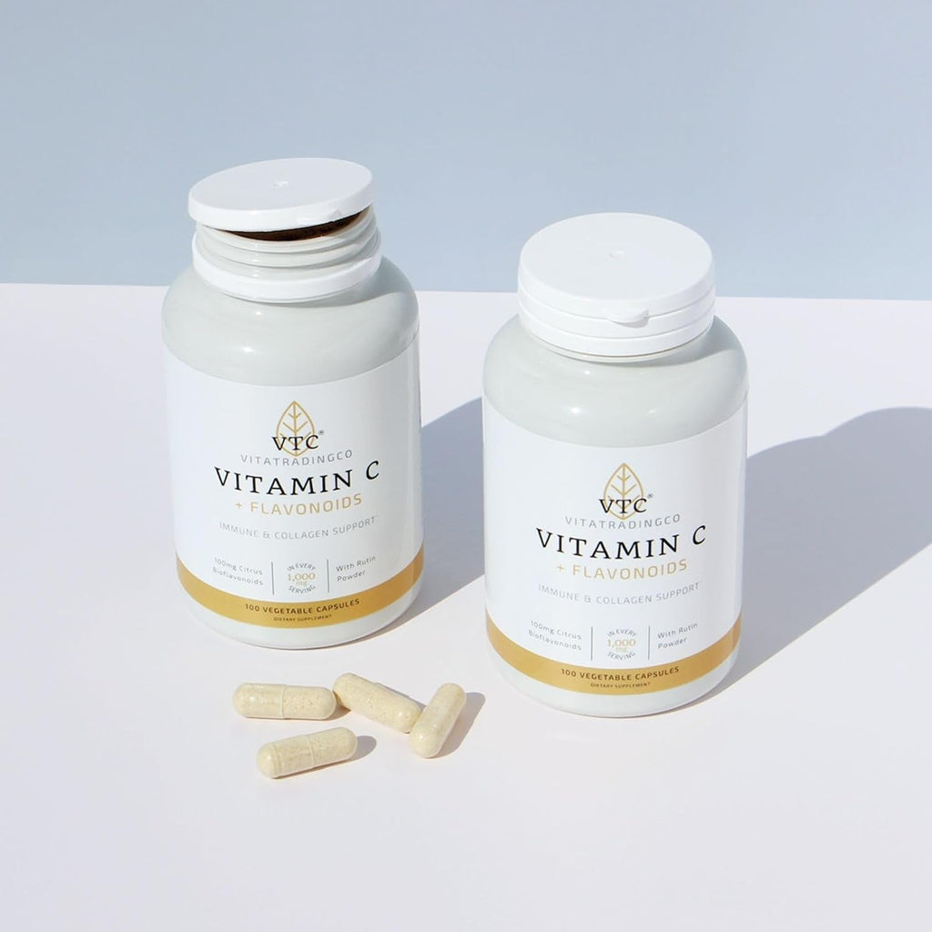 Vitamina C + Flavonoides 1000mg con Bioflavonoides Cítricos - 100 Cápsulas Veganas
