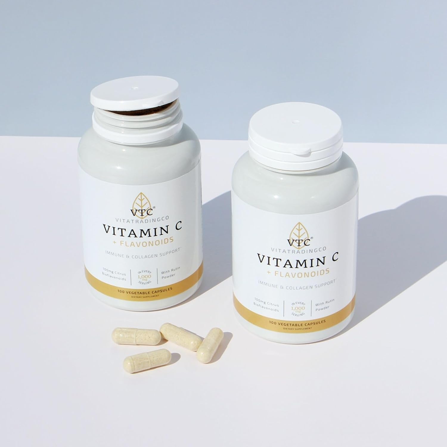 Vitamina C + Flavonoides 1000mg con Bioflavonoides Cítricos - 100 Cápsulas Veganas