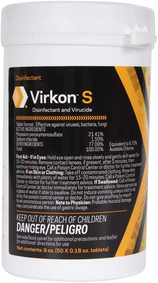 DuPont Virkon S, 50 comprimidos, 9 oz (255 g)