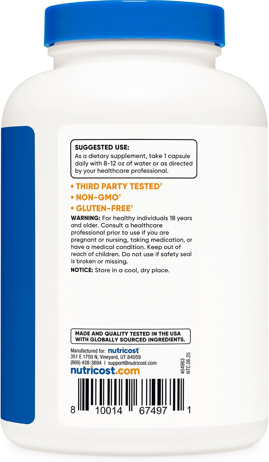Nutricost Taurina 1000 mg - 240 Cápsulas