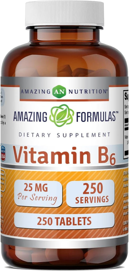 Amazing Formulas Vitamina B6 (Piridoxina) 25 mg | 500 Comprimidos – Image 6