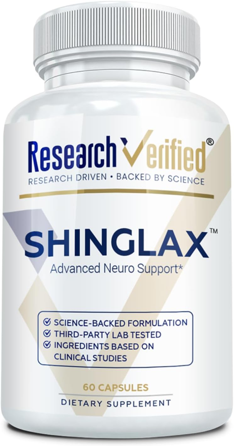 Research Verified Shinglax - Melisa, Enzimas Proteolíticas, Complejo de Hongos, Complejo B, Orégano, Zinc - Sin OGM, Fabricado en USA - 60 Cápsulas (Pack de 6)