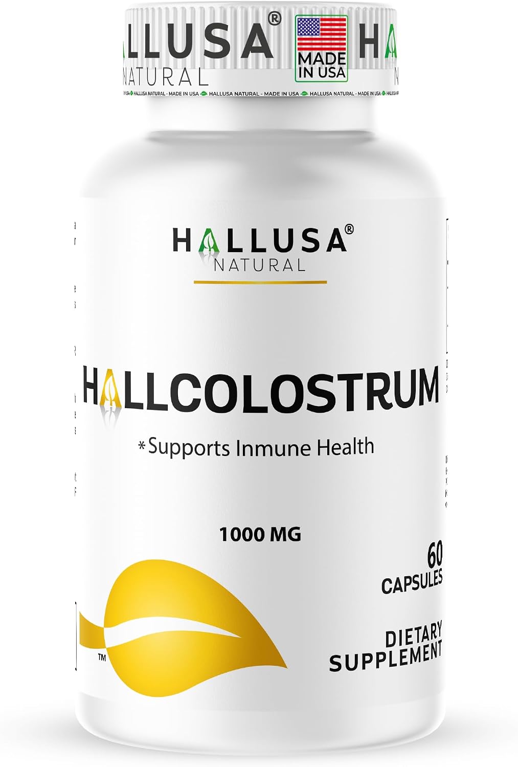 Hallusa Natural Cápsulas de Colostro 1000 mg | Apoyo Inmunológico, Salud Digestiva, Recuperación Muscular, Piel y Cabello, Energía | 60 Cápsulas