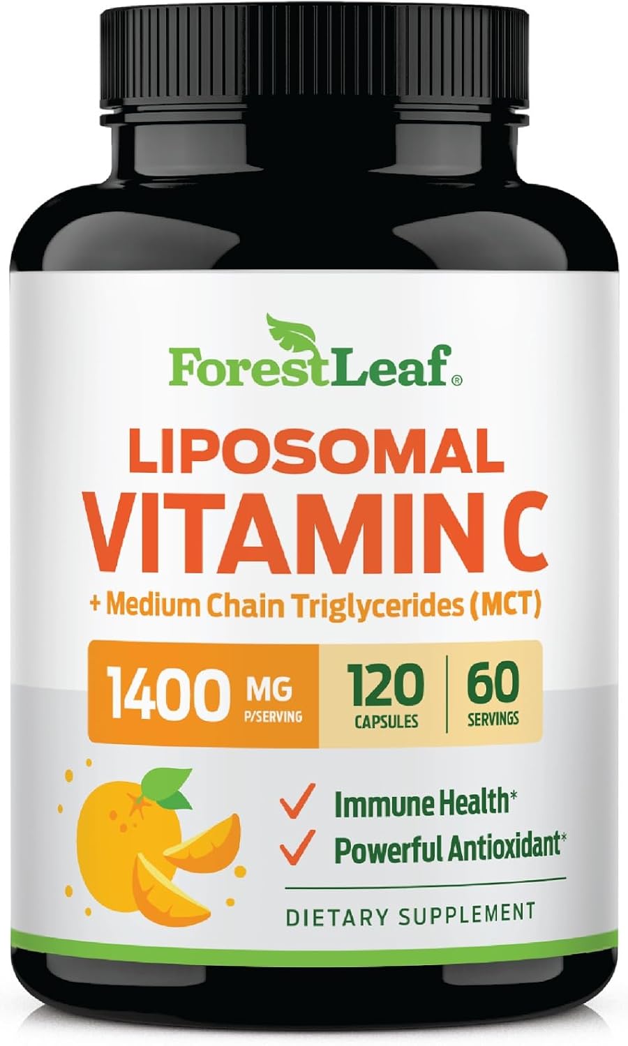 ForestLeaf Vitamina C Liposomal 1400 mg - 120 Cápsulas Veganas