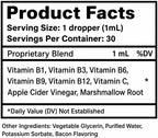 Vitaminas prenatales para perras - Complejo B y vitamina C - Fórmula líquida orgánica sabor bacon - 30 ml