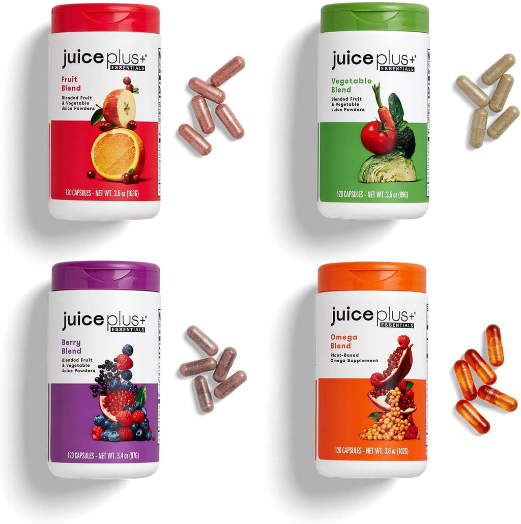 JuicePlus+ Fruit and Vegetable Supplement – Mezcla de 20 Frutas y Verduras, 2 Botellas (120 Dosis)