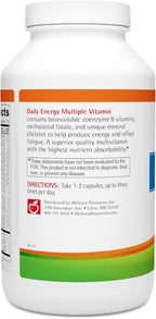 Wellness Resources Daily Energy Multiple Vitamin - 270 Capsules - Iron-Free Methylated Multivitamin