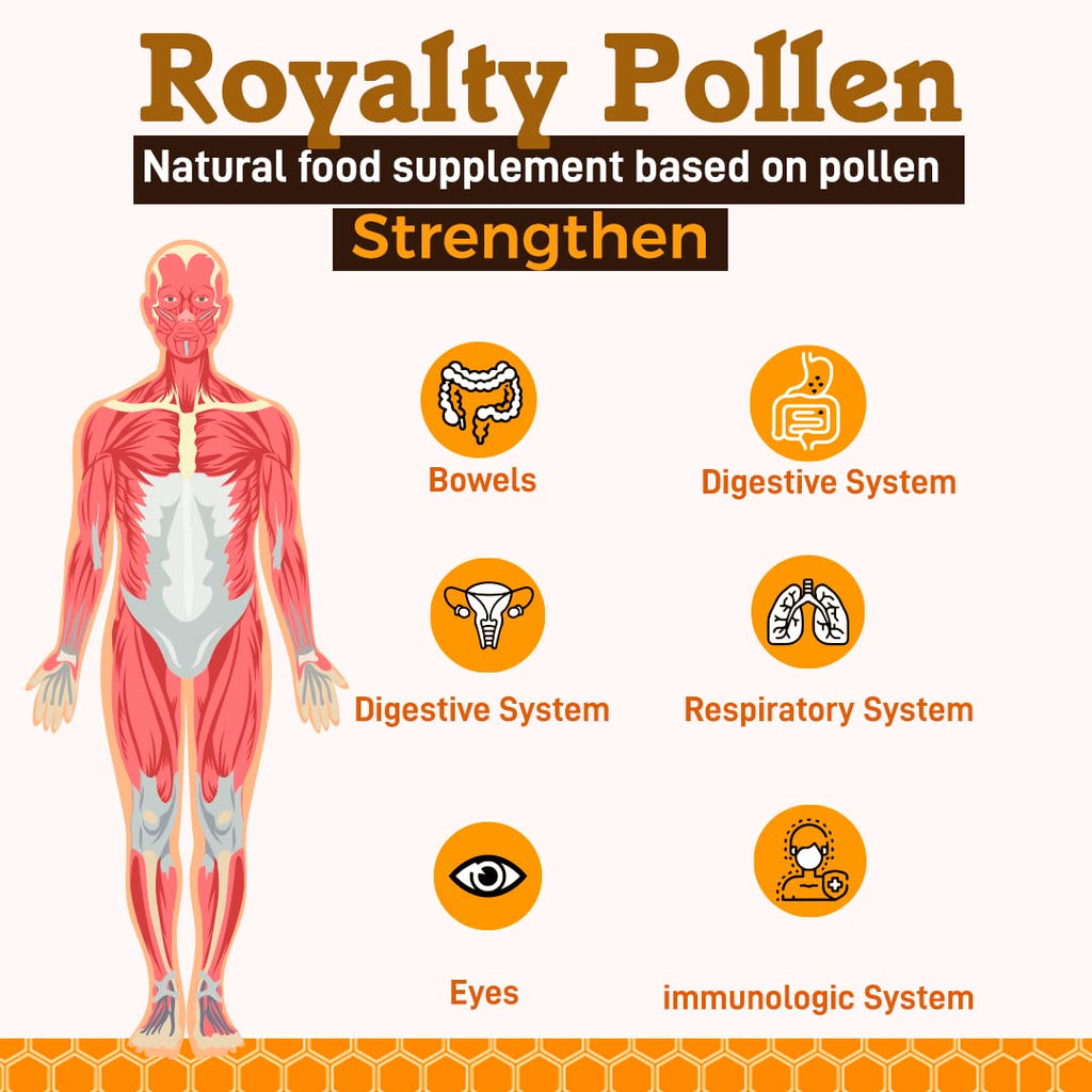 Royalty Pollen Polen de Abeja en Polvo - 100% Puro y Natural