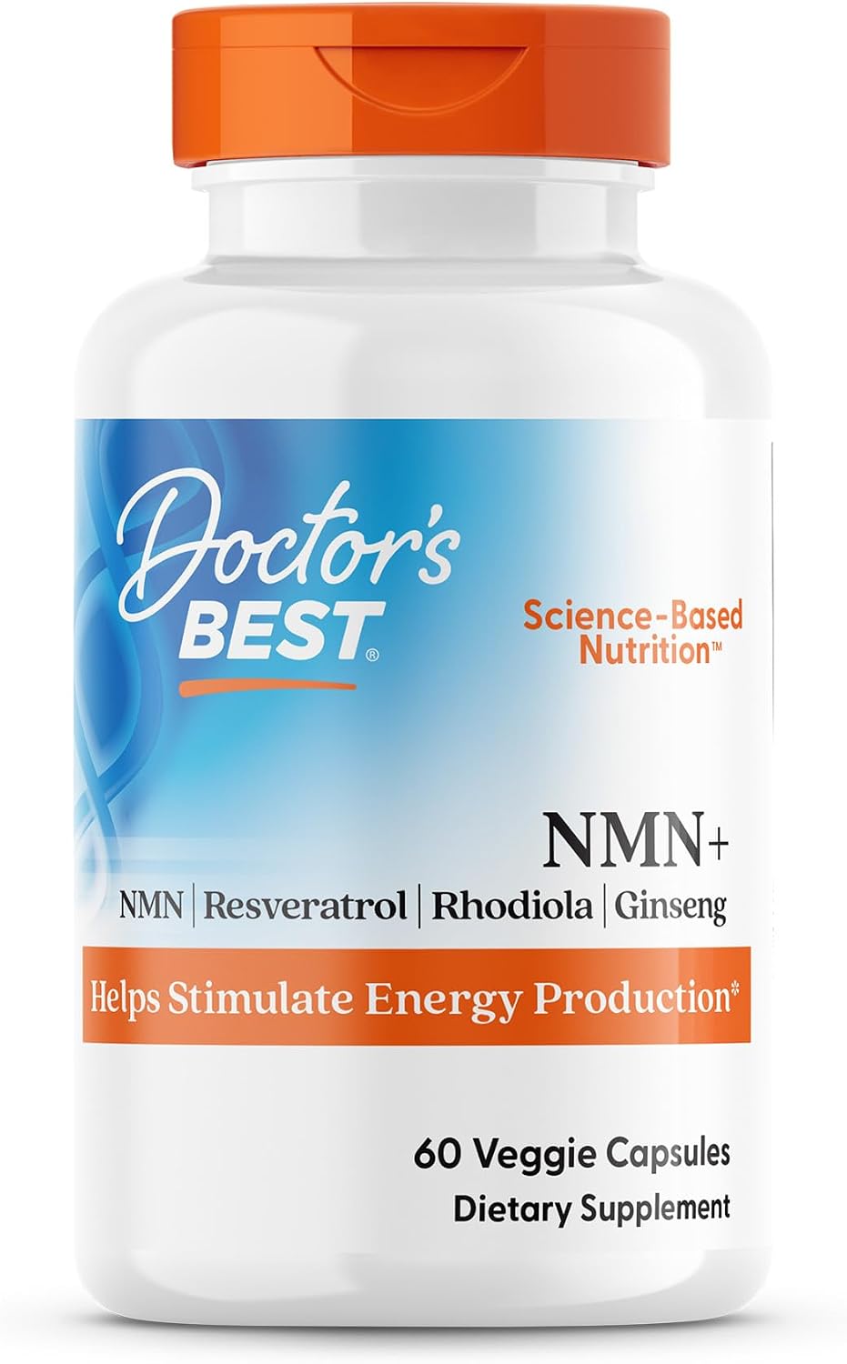 Doctor's Best NMN+ Complex - Suplemento con NMN, Resveratrol, Rodiola y Ginseng - 60 Cápsulas Veganas