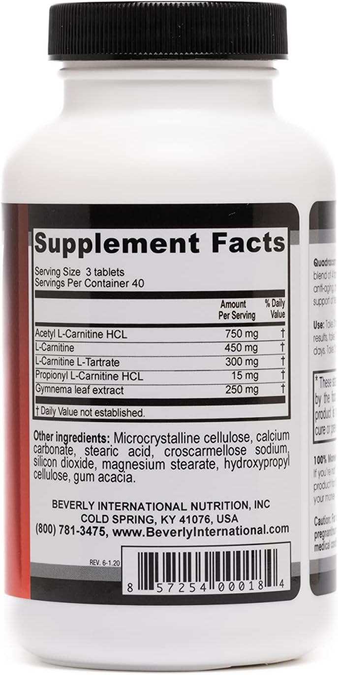 Beverly International Quadracarn 4X-Potency Carnitine Blend - 120 Tablets