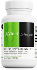 DAVINCI Labs DL-Phenylalanine, 750 mg, 60 Cápsulas Vegetarianas - Suplemento de Aminoácidos