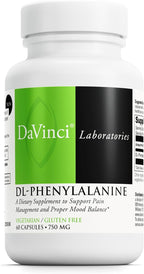 DAVINCI Labs DL-Phenylalanine, 750 mg, 60 Cápsulas Vegetarianas - Suplemento de Aminoácidos