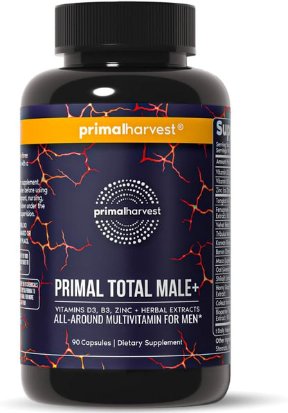 Primal Harvest Total Male+ Multivitamínico – Vitamina D3 : esencial para la absorción de calcio y el mantenimiento – Image 1