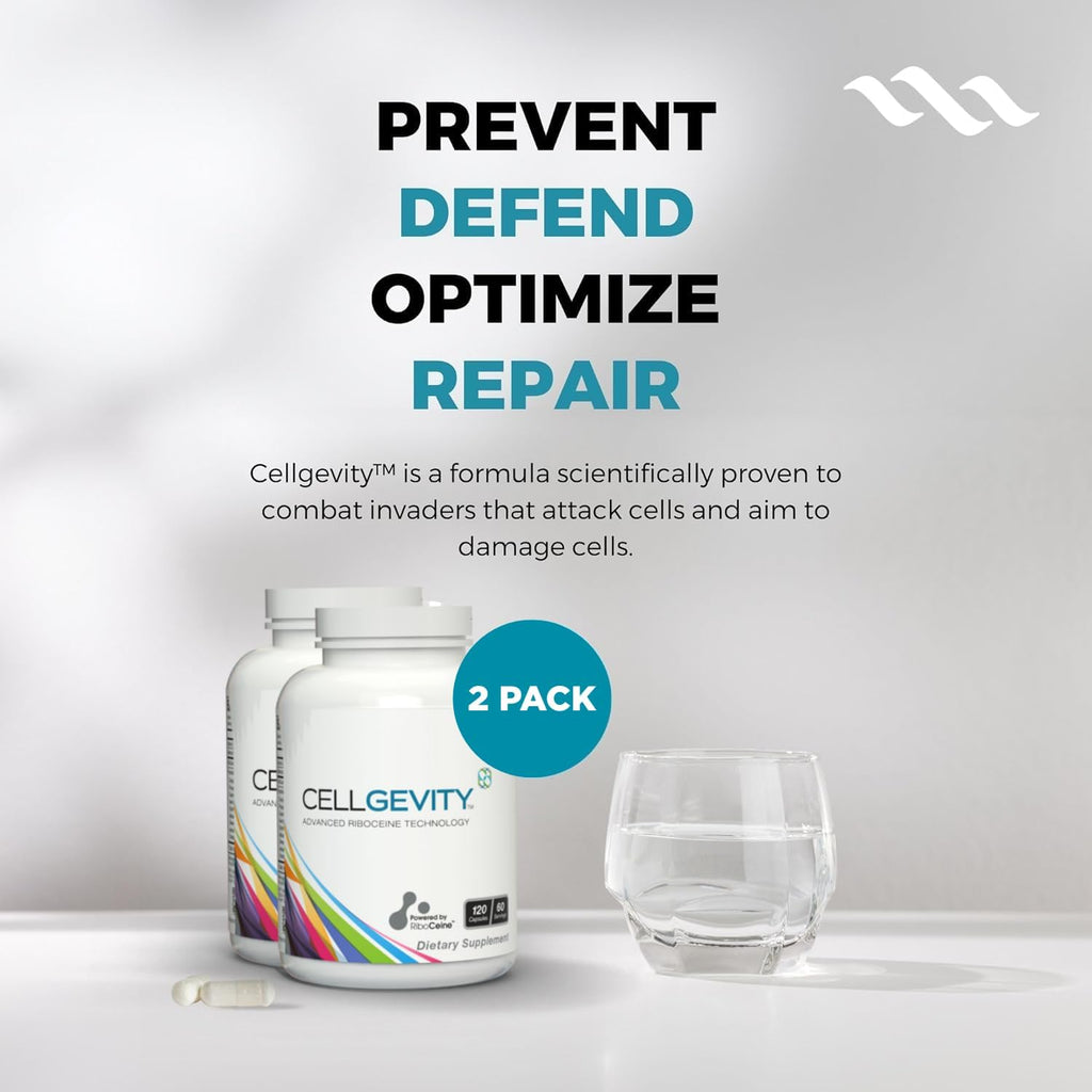 Cellgevity, Tecnología Avanzada de Riboceína, 120 Cápsulas Vegetales, 60 Dosis (Paquete de 2)
