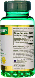 Vitamina D 2000 UI, 150 comprimidos – Nature's Bounty