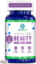BioTrust Timeless Beauty Ceramide Booster - Complemento de Fito Ceramidas para Cabello y Piel + Vitamina C, Vitamina E, Biotina, Zinc, Ácido Hialurónico - 30 Cápsulas