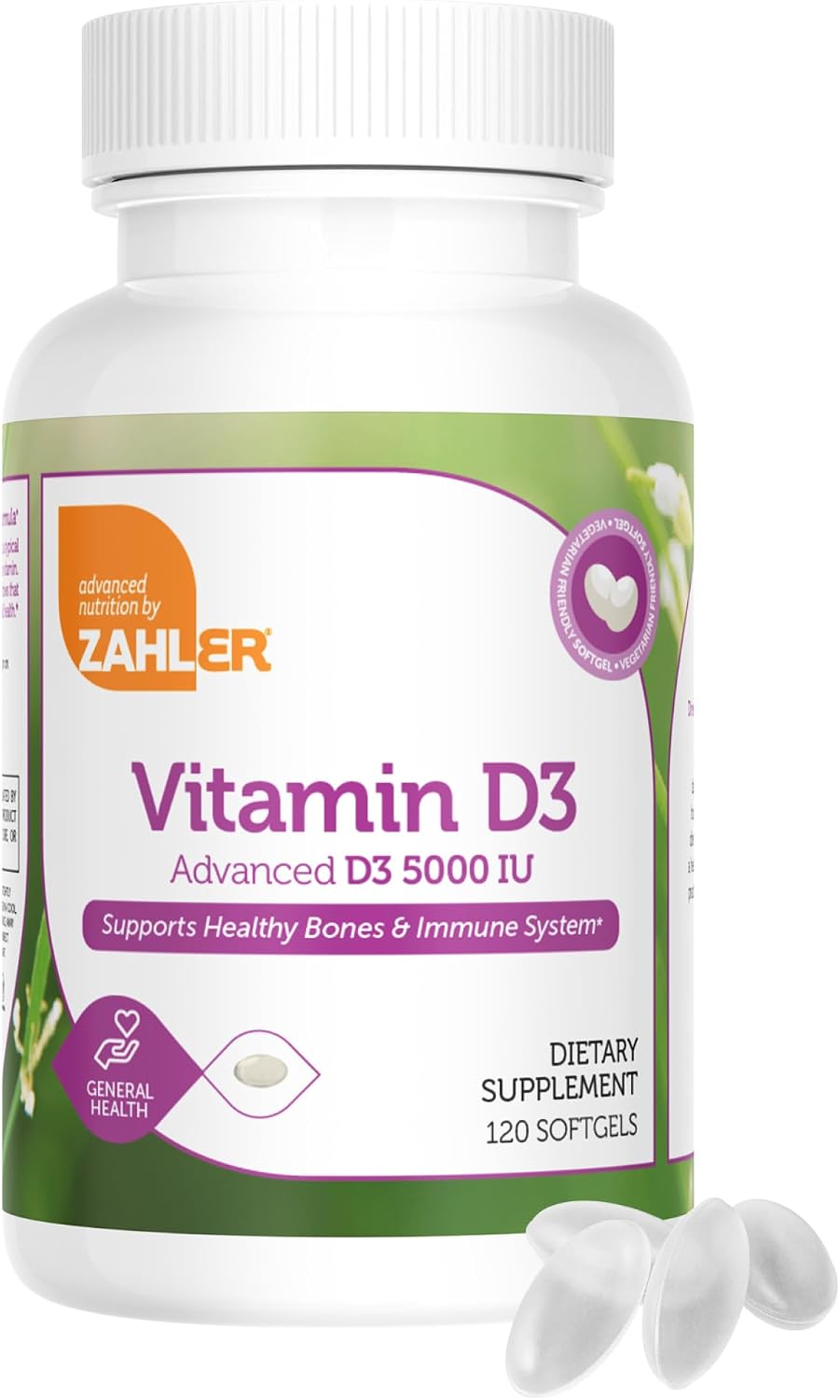 Zahler Vitamina D3 Avanzada 5000 UI Cápsulas Blandas (120 unidades)