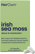 Her Own Irish Sea Moss Cápsulas - Musgo Irlandés con Bardana y Fucus - Apoyo Detox, Inmunidad, Piel Saludable y Metabolismo - 60 Cápsulas