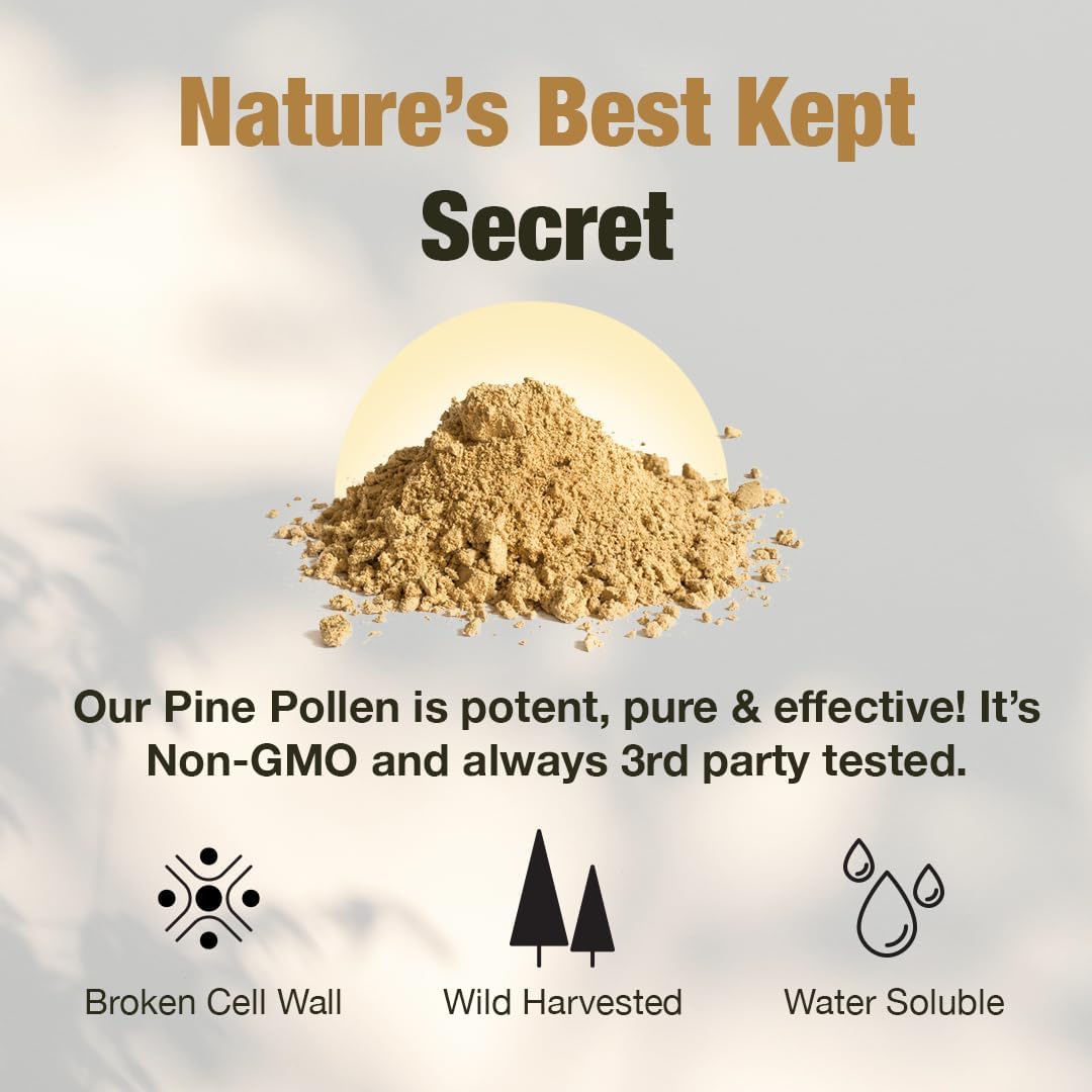 Samsara Herbs Polen de Pino en Polvo - 99% Pared Celular Rota, 114g (4 oz)