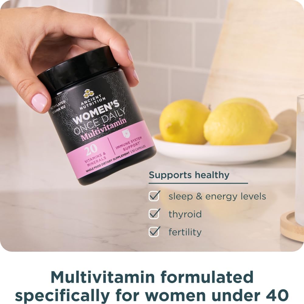 Ancient Nutrition Women's 1-Day Multivitamin, 30 Cápsulas