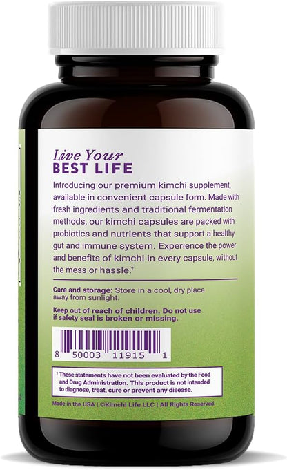 Kimchi Life – Cápsulas de Kimchi Fermentado Premium – Probióticos Veganos para la Salud Intestinal y el Sistema Inmunitario – Image 3