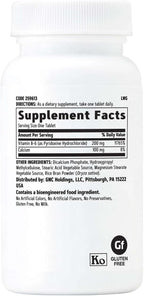 GNC Vitamina B6 200mg Complemento, Apoya el Sistema Inmunitario y Nervioso, 100 Dosis