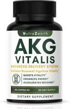 Arazo Nutrition AKG Suplemento Antiedad y Energía con Vitamina B6, Vitamina C y L-Arginina - 60 Cápsulas