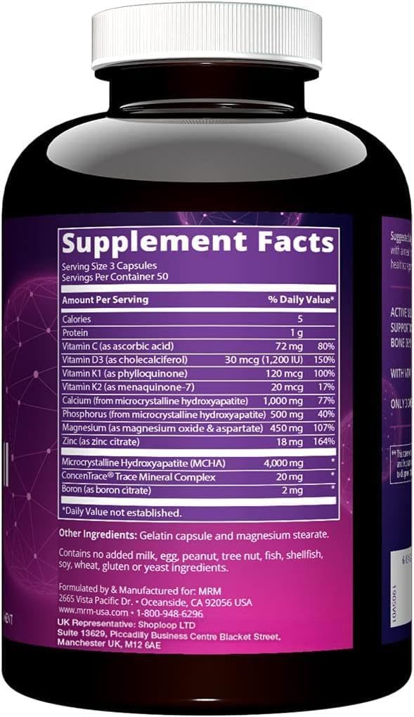 MRM Nutrition Bone Maximizer III - Bone Supplement for Men & Women - 50 Doses