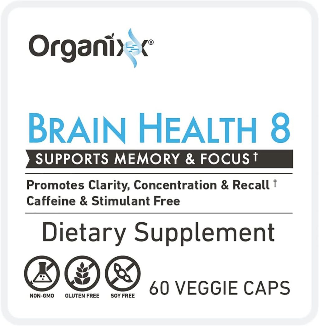 Organixx Ageless Brain - Complemento alimenticio para la función cerebral, claridad y enfoque, 60 cápsulas vegetarianas