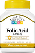 21st Century Ácido Fólico 400 mcg, 250 Comprimidos