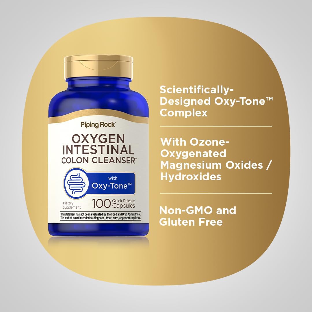 Piping Rock Colon Cleanse - 100 Cápsulas - Limpiador Intestinal con Magnesio Ozonizado