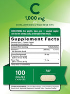 Nature's Truth Vitamina C 1000 mg con Bioflavonoides y Escaramujo – Comprimidos recubiertos – 100 unidades (Envase de 3)