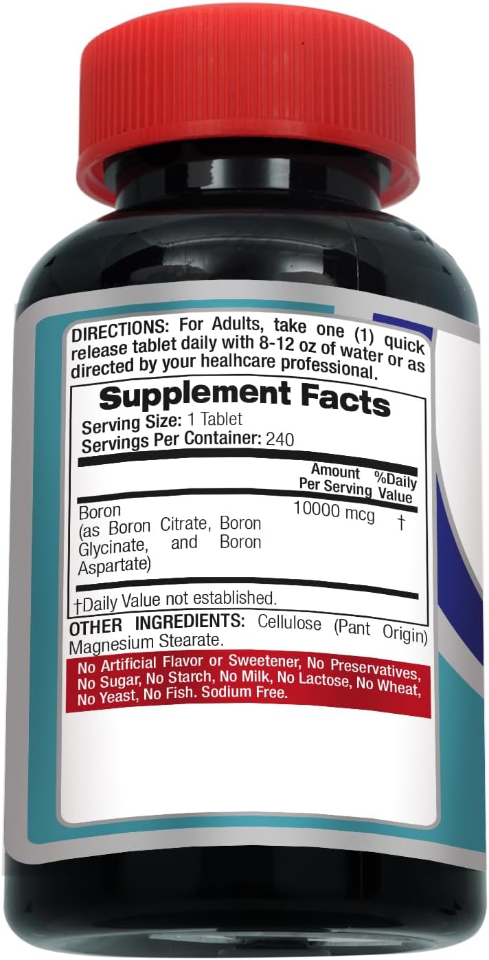 Boron 10 mg - 240 Porciones - Suplemento de Boro - FITO MEDIC'S Lab