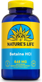 Betaine HCL con Pepsina de Nature's Life - 250 Cápsulas