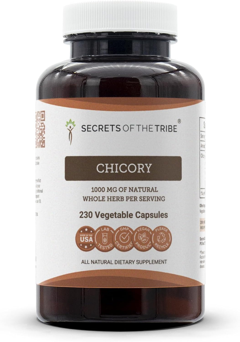 Secrets of the Tribe Chicoria 1000 mg - 90 Cápsulas de Raíz de Achicoria