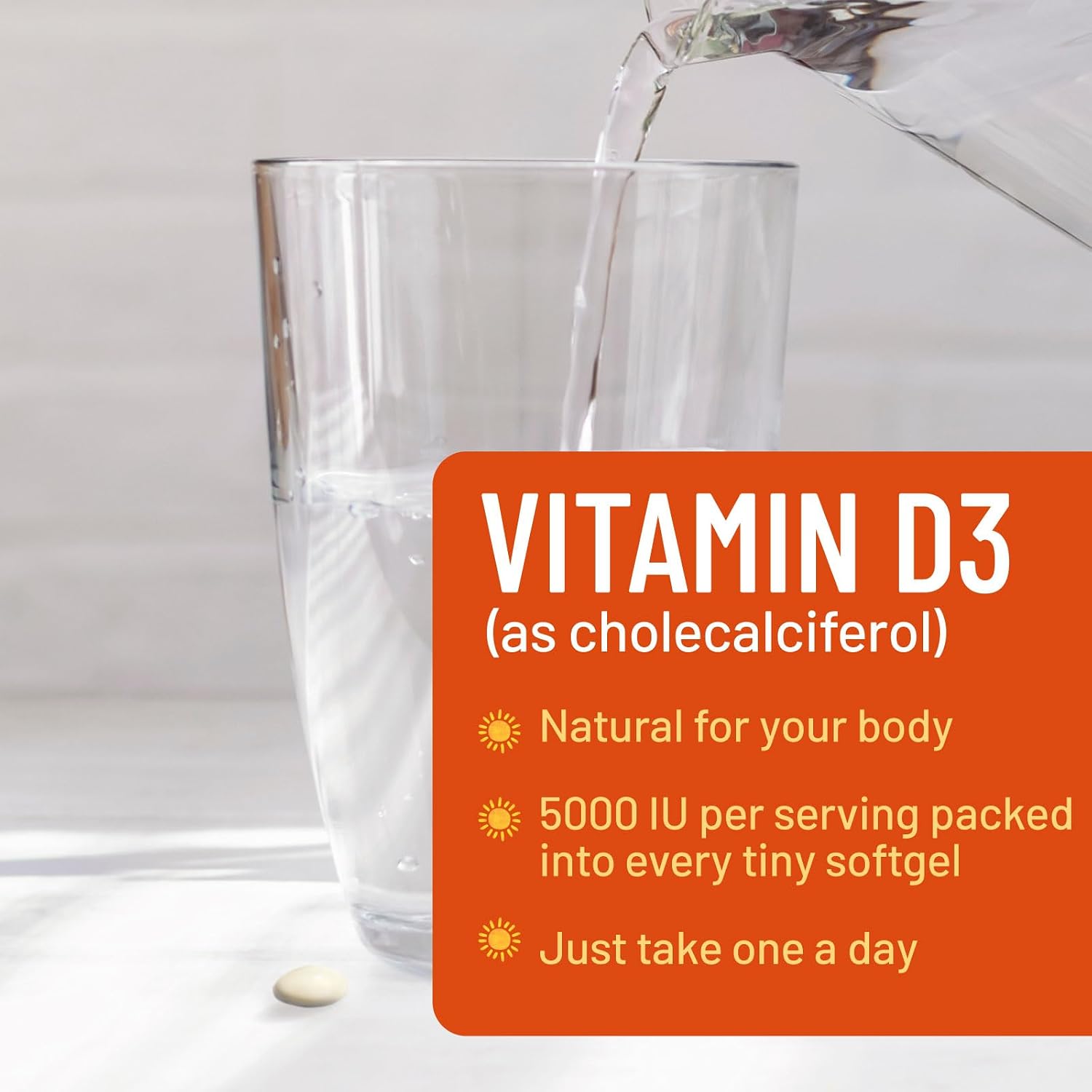 Vitamina D3 5000 IU (125 mcg) - 60 Cápsulas Blandas - Nature's Peak