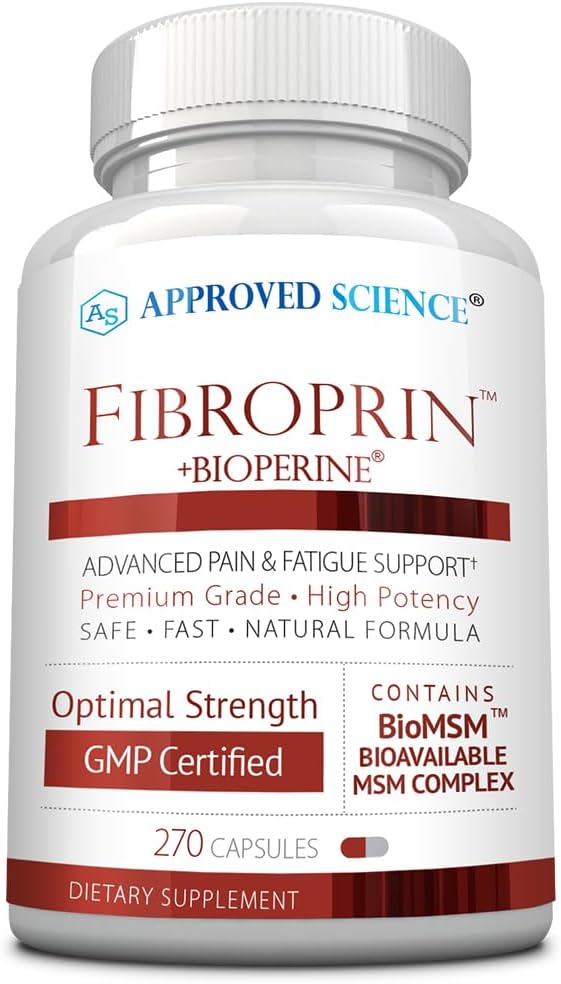 Approved Science Fibroprin - Alivia Dolores Musculares y Nerviosos - Mejora la Movilidad - 270 Cápsulas (3 Meses) - Fabricado en EE. UU.