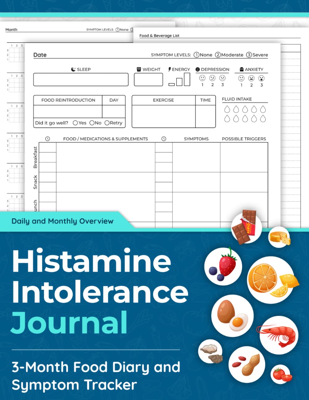 Diario de Intolerancia a la Histamina: Diario de Alimentos y Síntomas de 3 Meses para Intolerancia a la Histamina y MCAS