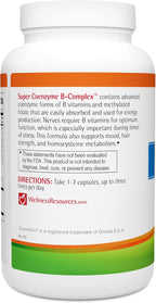 Wellness Resources Super Coenzyme B Complex - 180 Capsules - Methylated B Complex with Vitamin B12, Folate, Biotin, Riboflavin, Thiamin