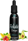 Balanced Health Folate Drops - 120 Servicios, 60ml, Sabor Butterscotch, 500mcg L-5-MTHF (Metilfolato)