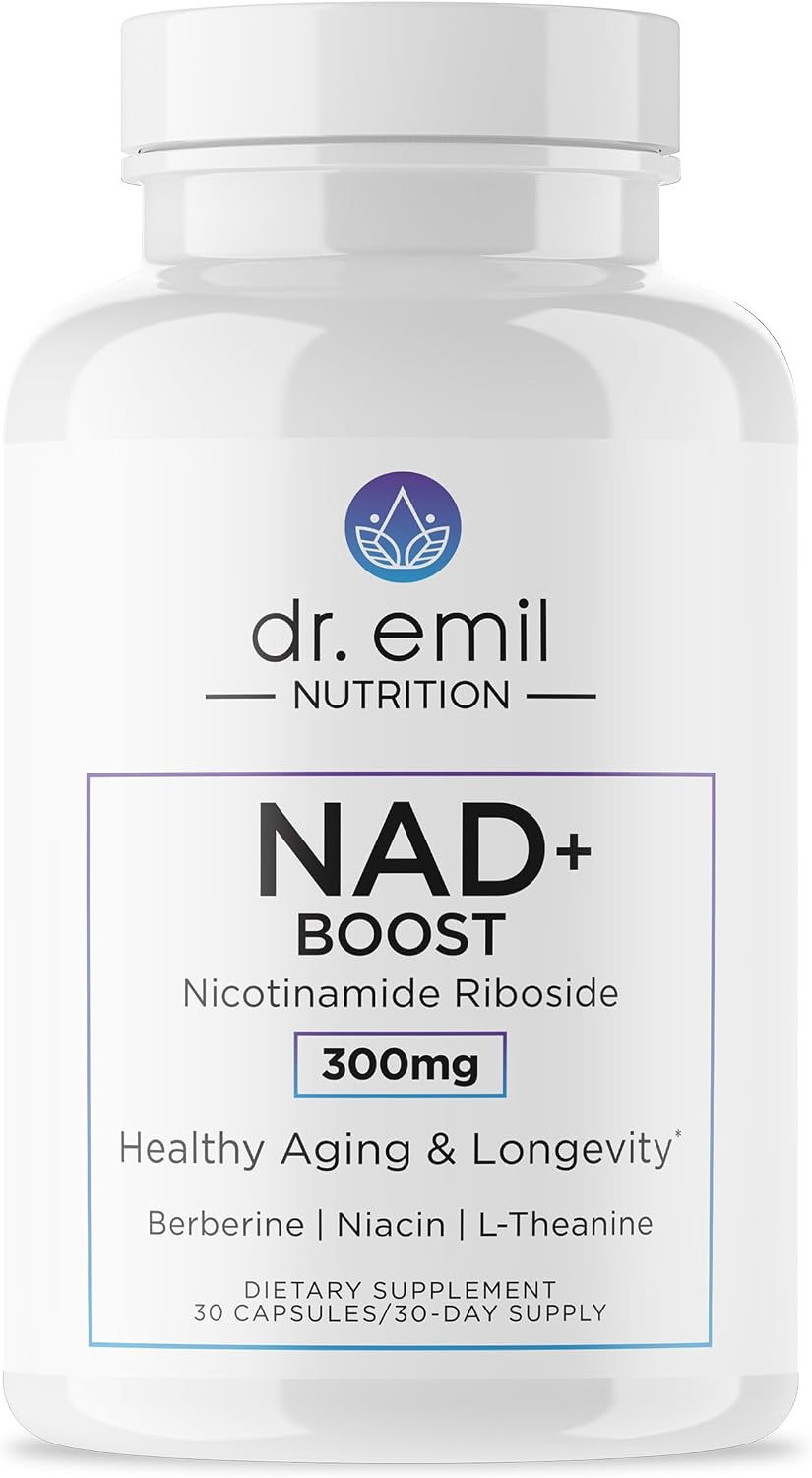 DR. EMIL NUTRITION NAD+ Boost - Nicotinamida Ribósido con Berberina, L-Teanina, Niacina y Cobre - 30 días