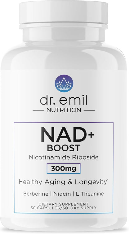 DR. EMIL NUTRITION NAD+ Boost - Nicotinamida Ribósido con Berberina, L-Teanina, Niacina y Cobre - 30 días – Image 1