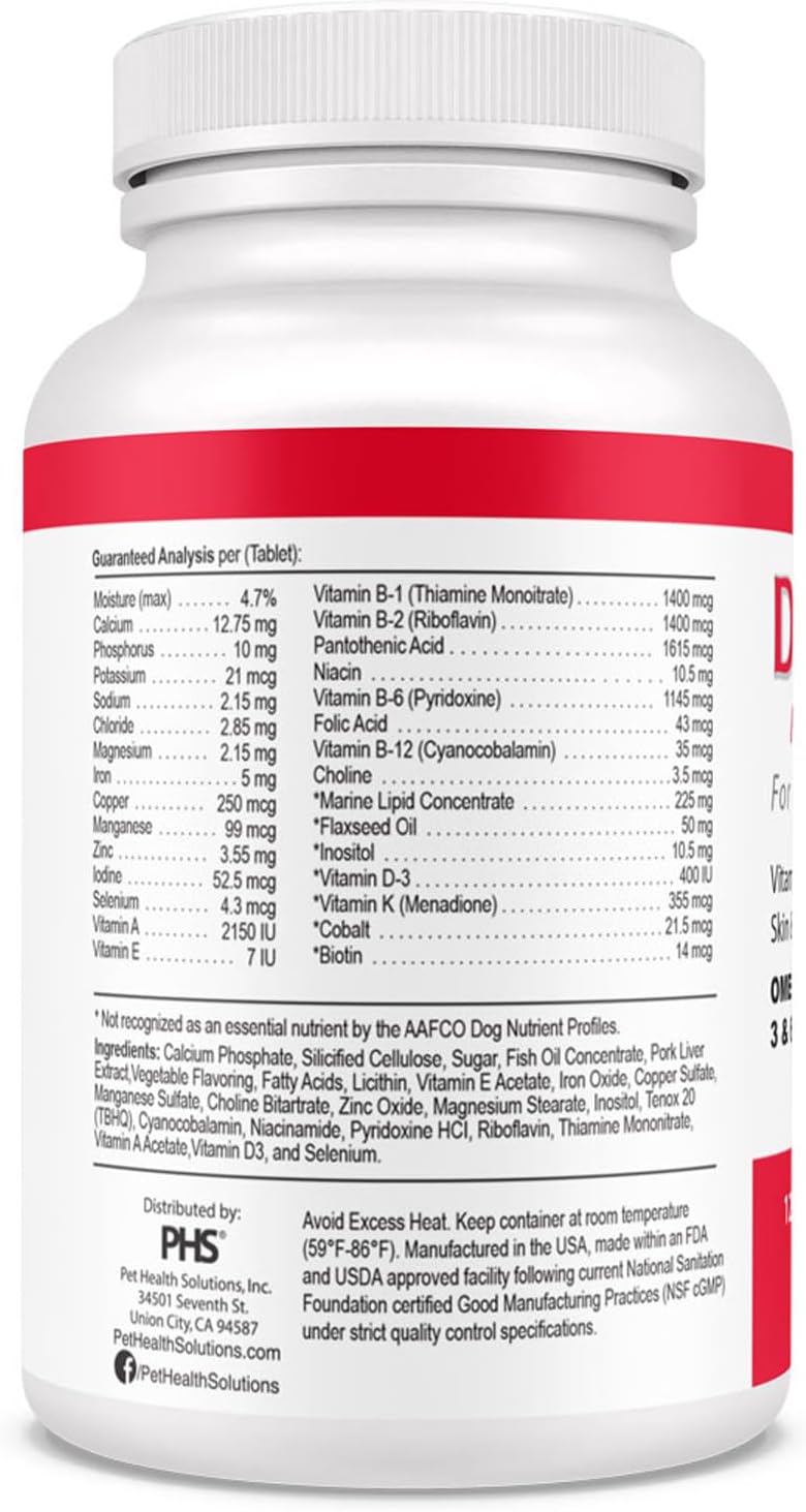 Derm Tabs Regular Strength para Perros - 720 Comprimidos Masticables